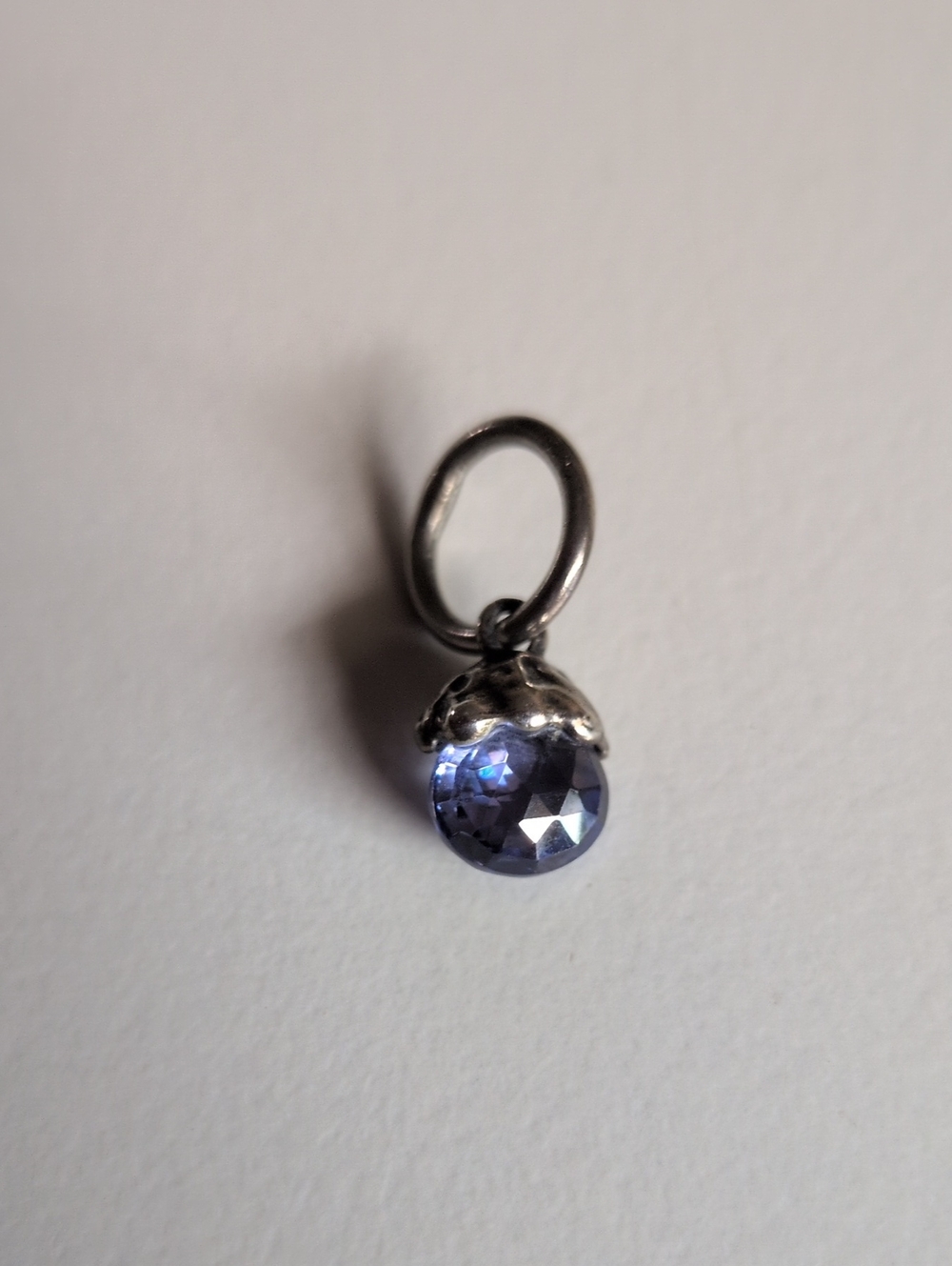 Waxing Poetic TINY LIGHTS Birthstone Charm Sterling Silver Blue Purple Crystal